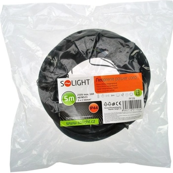 SOLIGHT Flexo šnúra, 5m, 3 x 2.5mm2, gumová H07RN-F3, čierna
