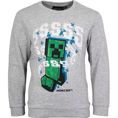 Fashion UK Chlapecká mikina Minecraft Creeper šedá