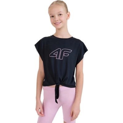 4F JUNIOR-TSHIRT FNK F1184-20S-DEEP BLACK Černá