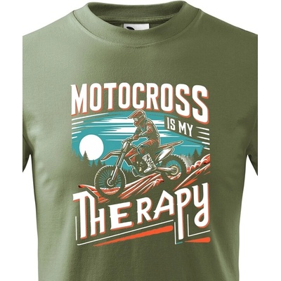 Dětské tričko Motocross is my therapy Military Canvas tričko Bezvatriko.cz 2413