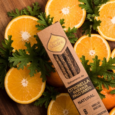 Sagrada Madre Vonné tyčinky Palo santo Citronela Kadidlo a Pomerančová kůra 8 ks
