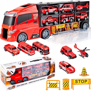 Majlo Toys nákladné auto s autíčkami helikoptérou a šmýkačkou Police Truck