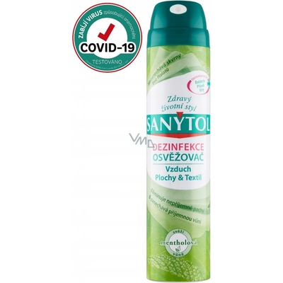 SANYTOL Osviežovač vzduchu, dezinfekčný, 300 ml, mäta