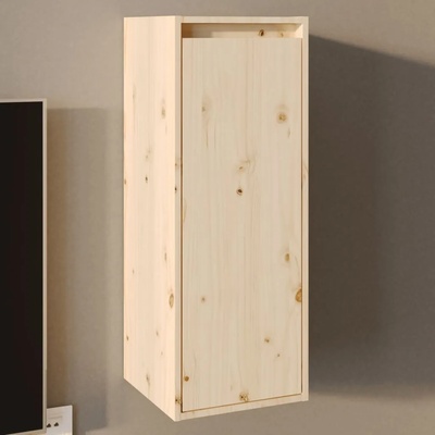 vidaXL Стенен шкаф, 30x30x80 см, борово дърво масив (813495)