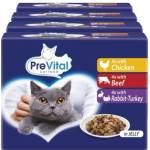 PreVital Cat Консерва пиле/говеждо/заек-индийка в желе 48 x 100 г