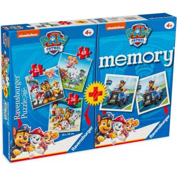 Ravensburger Комплект 3 пъзела и мемори игра Ravensburger - Пес Патрул (20823)