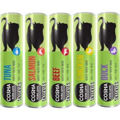 Cosma Snackies MIX kuracie kačica hovädzie & MIX tuniak & losos 76 g