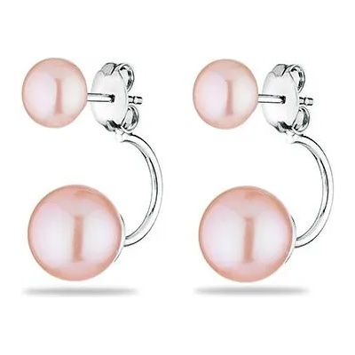 Swan Сребърни обици със сладководни розови перли CA5048E-PINK Swan