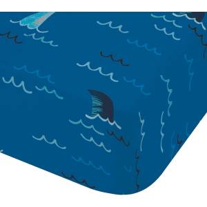 Catherine Lansfield Син еластичен единичен детски чаршаф 90x190 cm Jawsome Shark - Catherine Lansfield (BD/59720/W/SFD/NB)