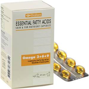 Диафарма Diafarm Omega 3+6+9 - капсули с мастни киселини - биотин, витамини и цинк за кучета и котки- 40 бр