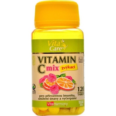 VitaHarmony Vitamín C 100 mg Mix pomeranč malina 120 tabliet