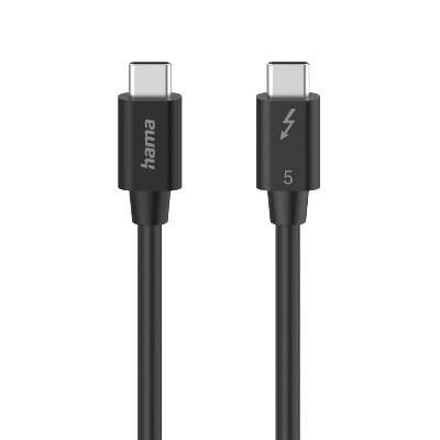 Кабел "USB-C" Thunderbolt-5, 80 Gbit/s, 5A, 240W, Ultra-HD 8K, 1.00 m (HAMA-200796)