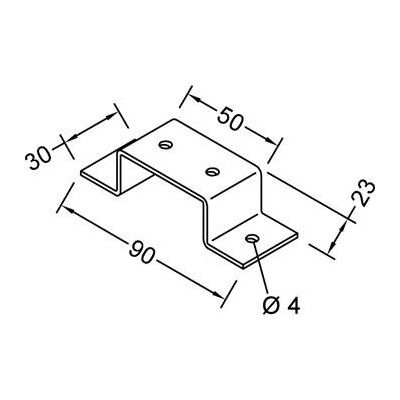GUTMANN držák okapového svodu P2032, L=30 mm, holý hliník