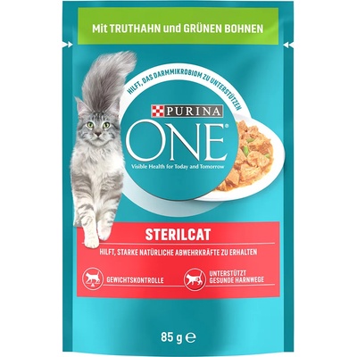 PURINA ONE SterilCat - s morčacím a zelenými fazuľkami (52 x 85 g)