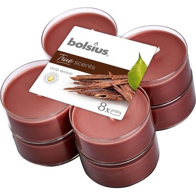 Bolsius Maxi True Scents Oud Wood 8 ks