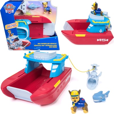 Paw Patrol Spinmaster Sea Patroller Rettungsboot mit ChaseFigur und Hai