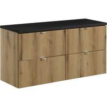 Comad Koupelnová skříňka pod deskové umyvadlo set Nova Oak III. 120 dub coast evoke/černá