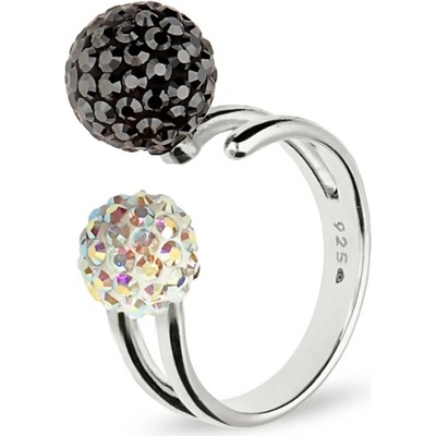 Spark prsten se Swarovski Elements kulička Hematite AB 8115
