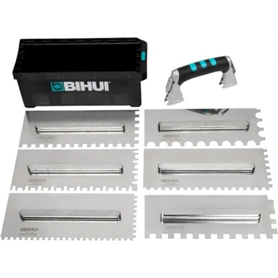 Bihui PTSJH8 - 6ks zubových hladítek a rukojeti v boxu, 280x115mm