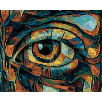 Zuty Malování Podle Čísel Abstraktní Oko V Tmavých Tónech 80 x 100 cm Plátno Rám