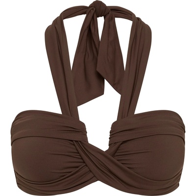 Seafolly Дамско бикини горнище Seafolly Women's Collective Halter Bandeau Bikini top - Dark Chocolate - размер 42 (EU) (150-2106-1116)