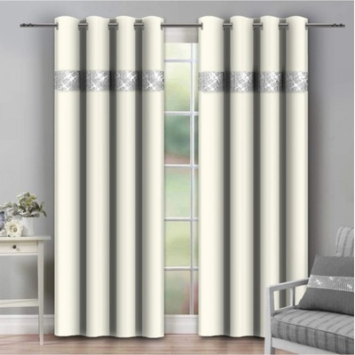 Mondo Italia Záves na kruhoch so zirkónmi 140x250 cm krémový Krémová 140x250 cm