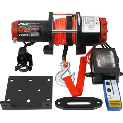 VERKE Elektrický naviják 12V, 4500 lbs, syntetické lano VERKE V06042