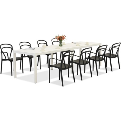 BICA Комплект градински мебели за 8 души King Double/Vague white/anthracite Bica (BC439BL-8xBC312ANT)