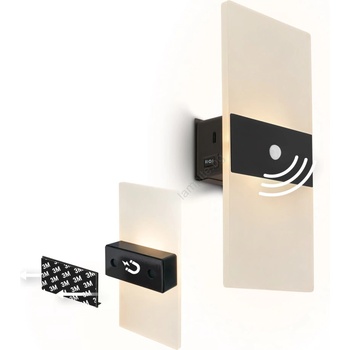 Briloner 3888015 - презареждаема стенна LED лампа с сензор AURA LED/2, 5W/5V 1800 mAh черна (BL2171)