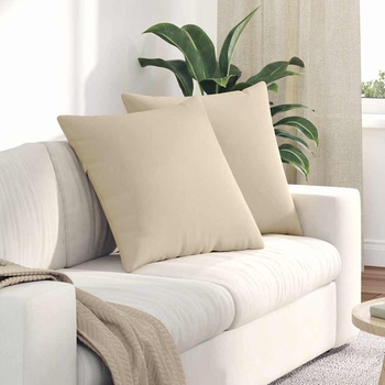 vidaXL Диван възглавници 2 pcs Крем 80 x 80 cm текстил (42014073)