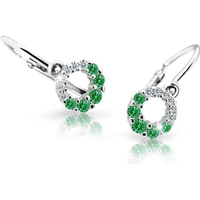 Cutie Jewellery detské náušnice z bieleho zlata C2154-10-X-2 zelená