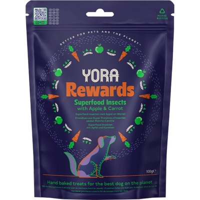 Rebel Dog YORA Dog poch. z hmyzu Rewards jablko a mrkev 100 g