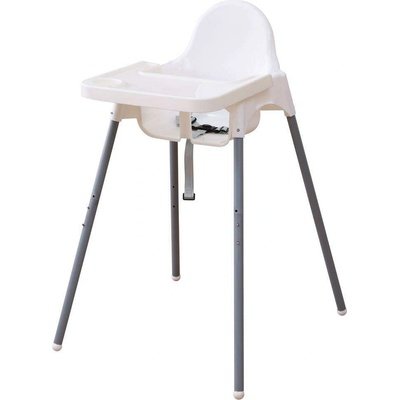 Pepita fix Столче за хранене с регулируема табла и поставка за чаши - бял (PX-01)