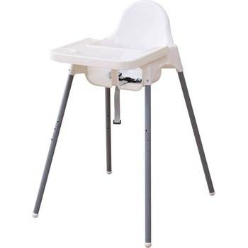 Pepita fix Столче за хранене с регулируема табла и поставка за чаши - бял (PX-01)
