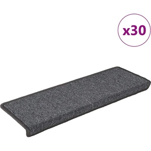 vidaXL Изтривалки за стълби, 30 бр. , 65x21x4 см, тъмносиви, с правоъгълен кант (3365777)