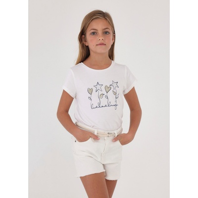 Mayoral Kraťasy riflové s páskem basic smetanová