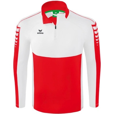 Erima Six Wings mikina 1/2 zip dětská Červená, Bílá