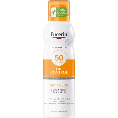 Eucerin Sun Прозрачен охлаждащ слънцезащитен спрей за тяло, SPF50, 200 ml