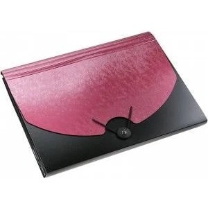 TITANUM Briefcase A4 with eraser 13 compartments black-burgundy