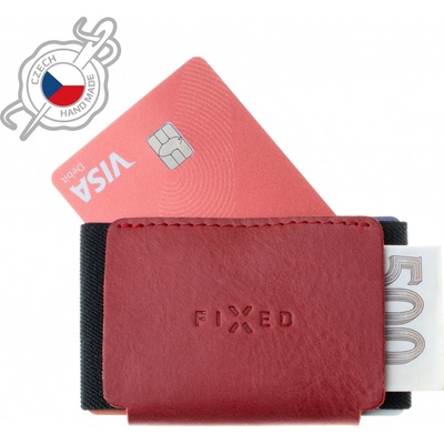 FIXED Tiny Wallet kožená z pravé hovězí kůže Torcello červená FIXW-STN2-RD