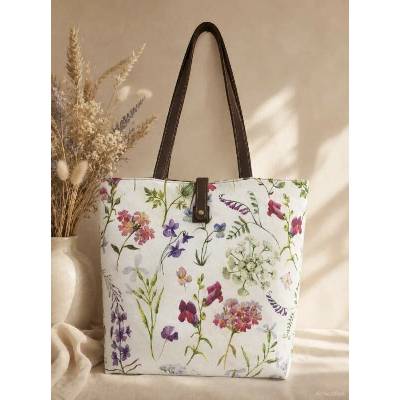 Taška Flores Látková taška Flores doplněná o stylové kožené doplňky.