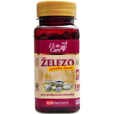 VitaHarmony VE Železo 20mg s kyselinou listovou a vitamínem C 180 smartpills