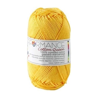 Performance Bavlněná příze Cotton Queen 0114 - žlutá 50g 125m