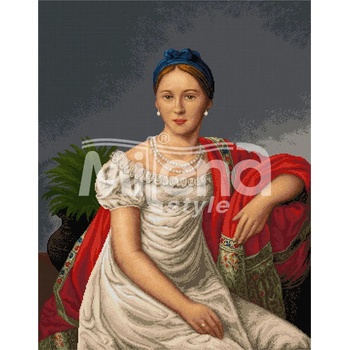Milena Style Портрет на млада жена - гоблен със схема конци dmc 1: 1