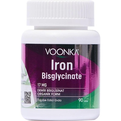 Voonka Iron Bisglycinate, 17 mg, 90 таблетки, Voonka (84186)