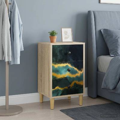 vidaXL Нощен шкаф WIJHE Дъб сонома 36 x 33 x 60 см Инженерна дървесина (8007279)