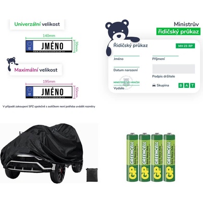 Mamido Základní sada 4v1 pro elektrické autíčko velikost M AAA SPZ