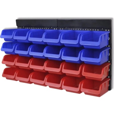 HABA Органайзер за инструменти за стенен монтаж, 2 броя, син и червен (v141401)