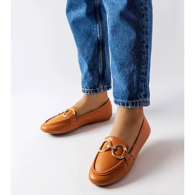 Gemre Women's Brown Loafers Couturier modrá bílá oranžová