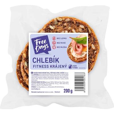 FREE DAYS Chlebík fitness krájený bez lepku 200 g – Zboží Dáma